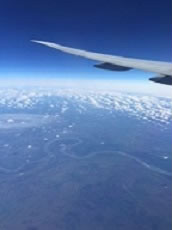 フライト中の飛行機から